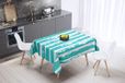 Bonamaison Tafelkleed, Anti-Mold, Sneldrogend, Waterdicht, 100% Polyester Tafellaken, Turkoois, wit, 140 x 140 Cm