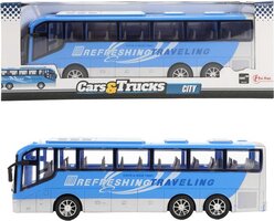 Toi Toys Cars&Trucks Blauwe reisbus 32cm frictie