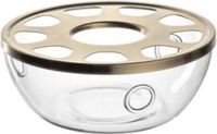 Leonardo Tè per Te theelicht voor theelicht - van borosilicaatglas met metalen afdekking - handgemaakt - hoogte 6,5 cm, Ø 15 cm - vaatwasmachinebestendig - 1 theewarmer helder, 077393