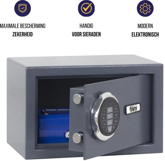 Filex Security SB Safebox 1 - Elektronische kluis - Antraciet - 8 l