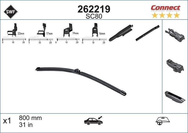 SWF SC80 Ruitenwissers Voor 80CM