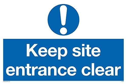 Viking Signs Viking Signs MC5430-A4L-3M "Keep Site Entrance Clear" Sign, 3 mm Plastic Rigid, 200 mm H x 300 mm W