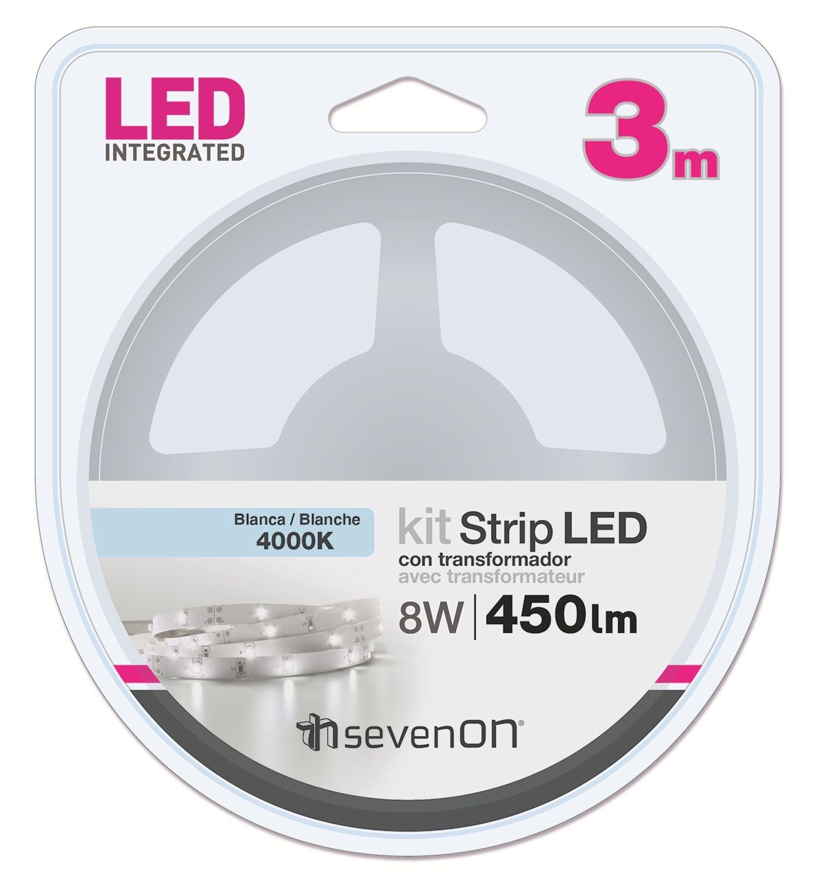 SevenON LED LED-Strip 3M - Wit - 4000K - 450 Lumen - 8W - IP20