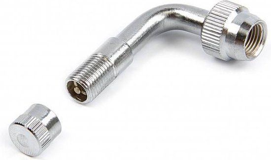 Haakse ventiel Nippel - Zilver - Staal - Auto/Schrader - 10g