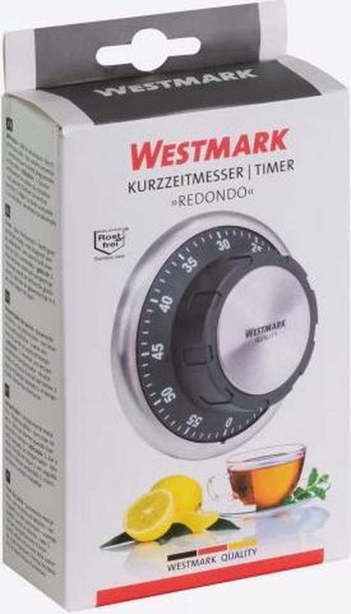 Westmark Kookwekker, mechanisch, magnetisch, 1-60 minuten, roestvrij staal/kunststof, Redondo, antraciet/zilver, 10922260