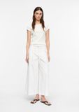 s.Oliver Broek Dames W44 Wit Katoen Regular Fit Lange Broek Effen Regular Waist Lente/Zomer