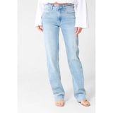 Shoeby high waist straight leg jeans medium blue denim extra long