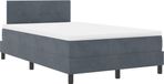 vidaXL - Lit plateforme LED avec matelas et tête de lit, gris foncé, 120 x 200 cm, velours