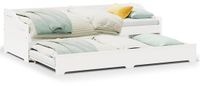 vidaXL Slaapbank met onderschuifbed zonder matras IRUN 90x200 cm wit