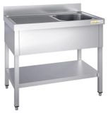 GOLDINOX RVS spoelbak 1400x600 mm met 1 bak aan de rechterkant en een afdruiprek aan de linkerkant, PREMIUM