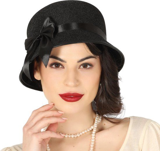 Guirca Charleston Flapper Hoedje - Zwart - Dames - Jaren 20/Twenties