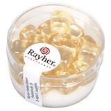 Rayher Glazen Pareldobbelsteen, 8x9 mm, Doos 18 Stuks, Ivoor