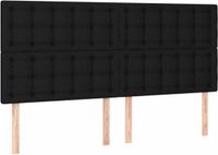 vidaXL Hoofdbord Zwart Stof 200x5x118/128 cm
