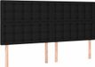 vidaXL Hoofdbord Zwart Stof 200x5x118/128 cm