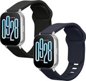 kwmobile 2x horlogebandjes geschikt voor Xiaomi Redmi Watch 5 Active / Watch 5 Lite bandje - Smartwatch bandjes van TPU - Activity tracker horloge band in zwart / donkerblauw