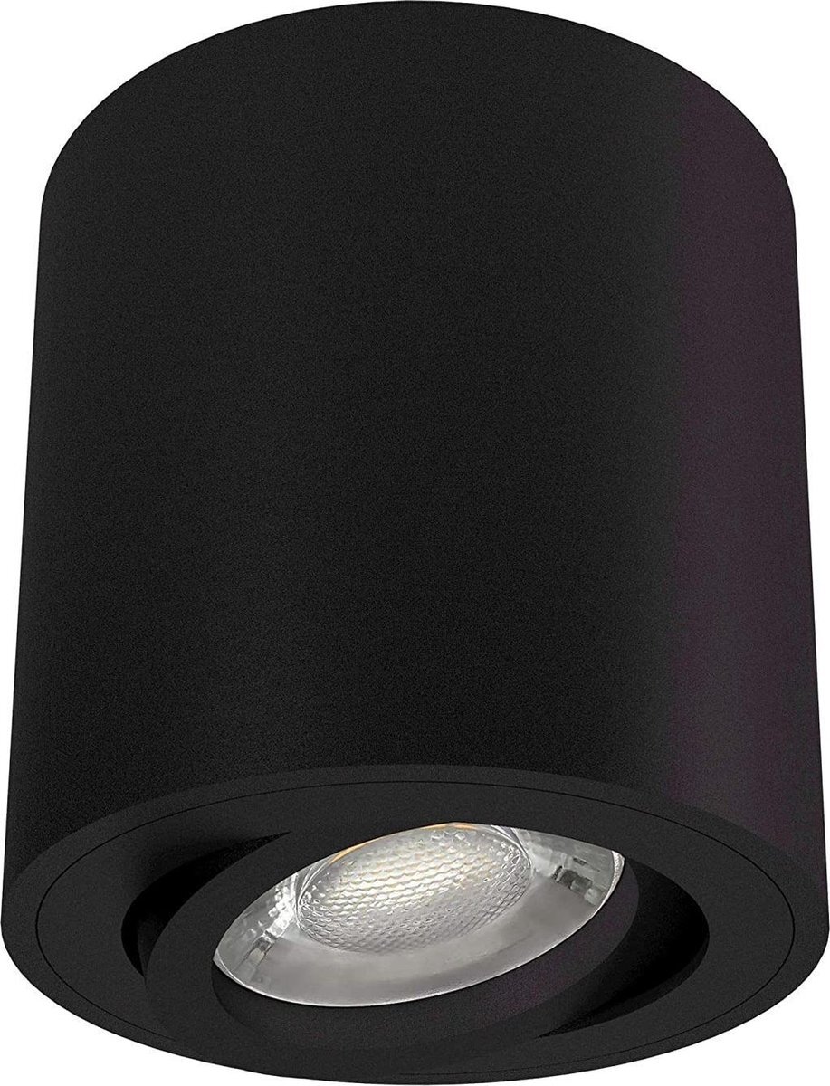 Lightexpert LED Opbouwspot - Rond - Zwart - Kantelbaar - IP20 - Excl. GU10 spot