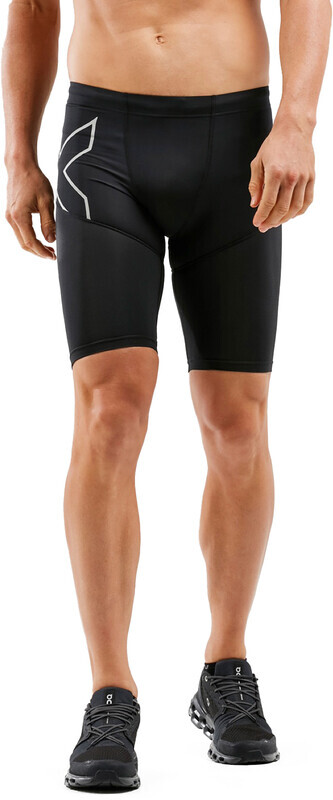 2XU Run Dash Compression Shorts Heren, black/silver reflective