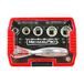 MichaelPro MP012006RD 1/4" Mini High Torque Mini Ratel Schroevendraaier 17 in 1 Kort Quarter Ratel met bits, sleuven en adapter