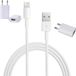 Sans marque Chargeur + câble de recharge Lightning Blanc