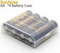 Soshine Kunststof Doos voor 4x 14500 Batterijen of 4x AA Batterijen, Transparant