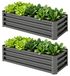 Outsunny, set de 2 jardinières surélevées, résistant aux intempéries, bacs à plantes