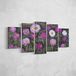 Homemania Afbeelding bloemen 5 natuur van woonkamer, meerkleurig, 100 x 3 x 60 cm, HM205PKNV-10, polyester, hout