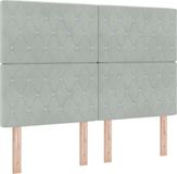 vidaXL LED Boxspringbed met Matras Lichtgrijs 140 x 200 cm Fluweel