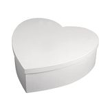 Rayher 67293102 Hartvormige kartonnen makerdoos, met deksel, wit, diameter 30 cm, hoogte 10 cm, hartvormige doos, karton, wit gecoat, FSC-gecertificeerd, opbergbox