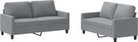 VidaXL 2-delige Loungeset met kussens stof lichtgrijs
