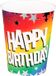 Boland - Set 10 papieren bekertjes Rainbow 'Happy birthday' - Regenboog