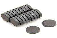 First4magnets F656F-20 12 mm diameter x 3 mm dikke Y30 ferrietmagneet - 0,05 kg trekken (verpakking van 20), zilver, 25 x 10 x 3 cm