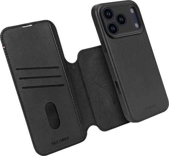 DECODED 2-in-1 Leren Detachable Wallet Hoesje Geschikt voor iPhone 17 Pro - Zwart