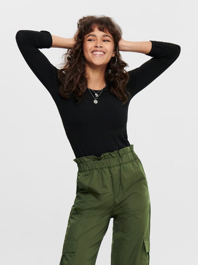ONLY ONLLIVE LOVE L/S ONECK TOP NOOS Women's Blouse - Black - XS