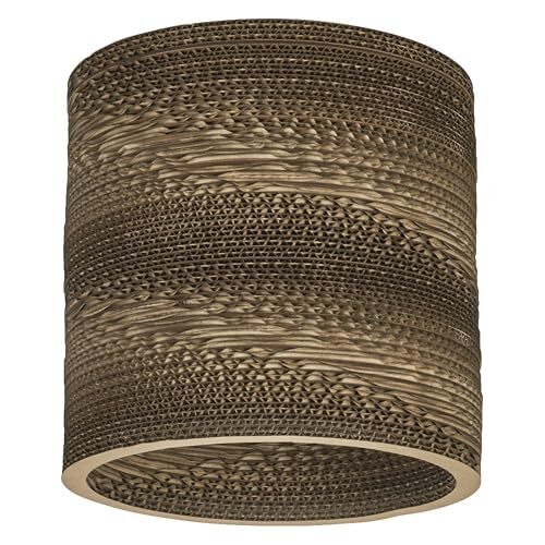 Ledvance LEDVANCE Tischleuchte Decor Cardboard Cylinder braun aus Wellpappe, E27, 250 mm Durchmesser, Leuchtenschirm aus recyceltem Material, nachhaltig durch austauschbare Lichtquelle, einfache Montage