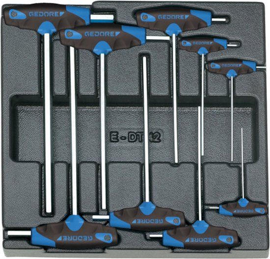 Gedore 1500 ES-DT 2142 9-delige Haakse Schroevendraaierset in 2/3 gereedschapsmodule