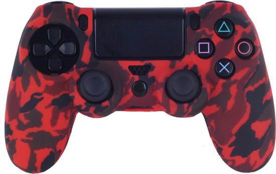- PS4 Controller Silicone Hoes Playstation 4 - Camouflage rood
