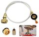 adaptateur de cartouche de gaz de camping avec tuyau - Bouteille de gaz butane pour valves à vis - Or - Adaptateur de bouteille de gaz - Pour le camping - 70 cm