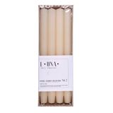 DONAU Home Set lange staafkaarsen, geribbeld, crème, beige, 4 stuks, 30 x Ø 2,25 cm, ongeparfumeerd, geribbelde staafkaarsen, tafelkaarsen ter decoratie in de woonkamer, badkamer, 10 uur brandduur