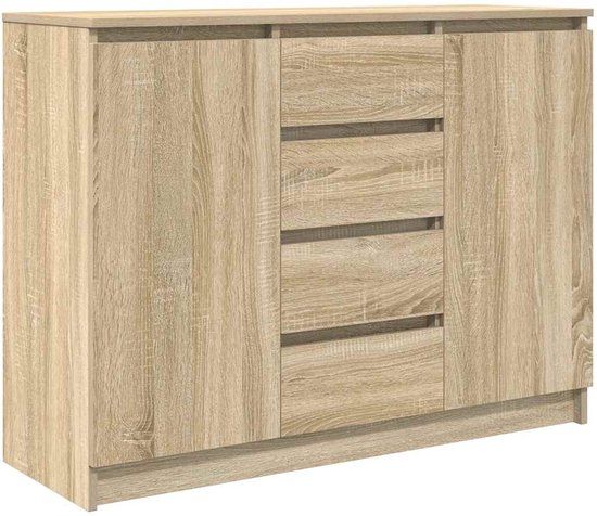 vidaXL Dressoir met lades 100,5x35x76cm spaanplaat sonoma eikenkleurig