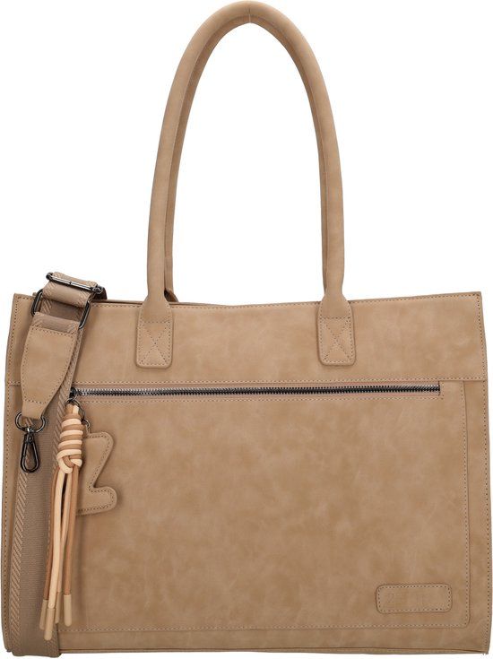 Zebra Trends Rosalyn Shopper 15,6 inch - Laptopvak - School - Werk - Laptoptas - Dames - Tote Bag - Dames Tas - Zand