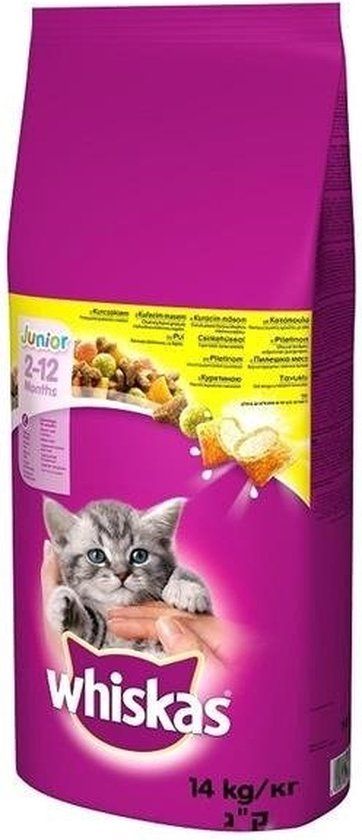 WHISKAS Junior met kip - droogvoer voor katten - 14kg