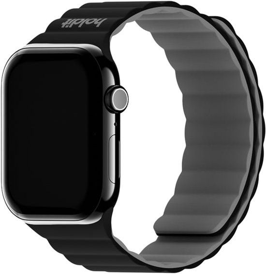 Holdit Siliconen bandje magneet voor de Apple Watch | 38/40/41/42 mm - Black / Grey