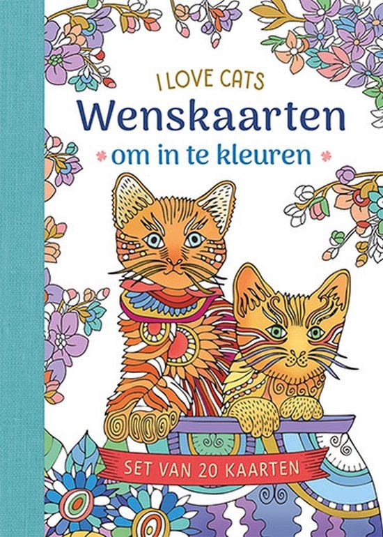 Deltas Wenskaarten om in te kleuren - I love cats