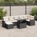 Maison Exclusive - Ensemble de meubles de jardin 8 pièces avec canapé et coussins, noir, en polyrotin