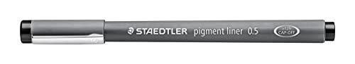 Staedtler 308 02-9 Fineliner Pigment Liner - Black (Pack of 10)