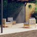 Maison Exclusive - Tuinset voor 4 personen met grijze kussens, gemaakt van grenenhout