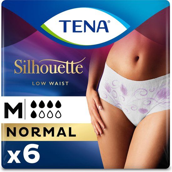TENA Silhouette Normal - Low Waist - Wit - 6 stuks - M
