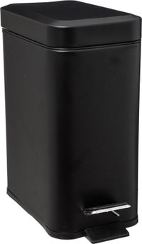 5Five Prullenbak/pedaalemmer - zwart - rvs metaal - 5 liter