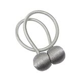 GARDINIA embrasse Flex-S met magneet, voor het decoreren en bijeenhouden van gordijnen, lengte 48 cm, zilver