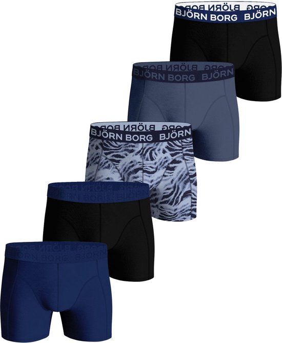 Björn Borg Cotton Stretch Boxers - Men's Boxers Normal Length (5-pack) - Multicolor - Size: S